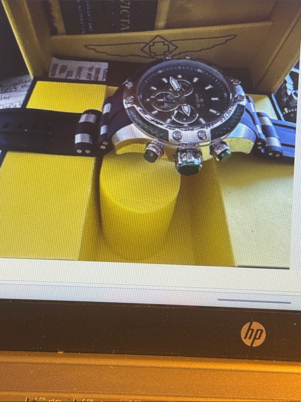 Invicta Speedway Black and Silver Chronograph Watch with Black Strap